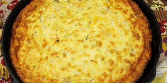 Zucchini nelle ricette del forno: casseruola Uovo con zucchine, formaggio ed erbe