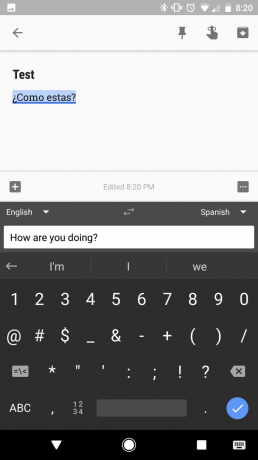 Gboard: un esempio della traduzione