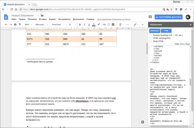 Google Documenti add-ons: GD2md-html