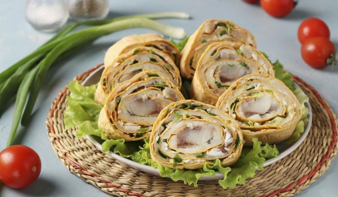 Lavash roll con pesce e patate