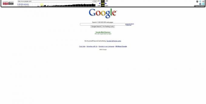 Archivio web: una copia del sito di Google