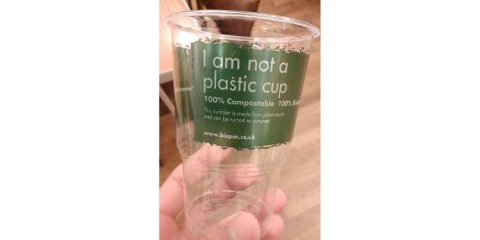 bicchiere di un amido biodegradabili