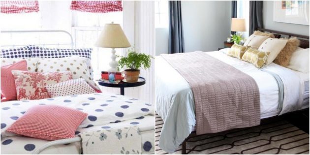 Interno camere da letto: lenzuola luminose