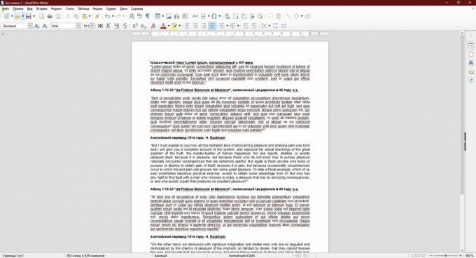 Contare il numero di caratteri nel testo: LibreOffice Writer