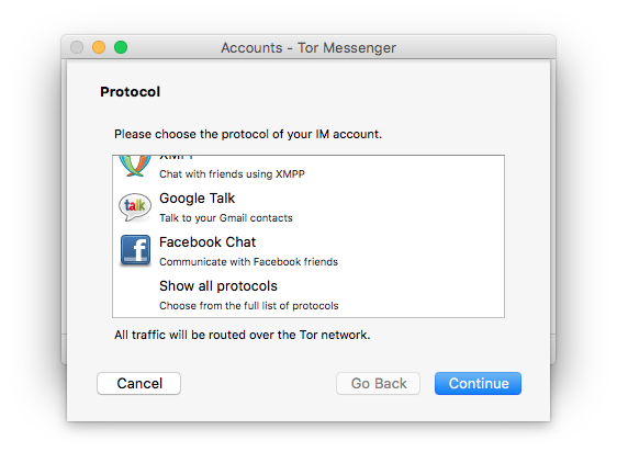 chat Anonymous Tor Messenger