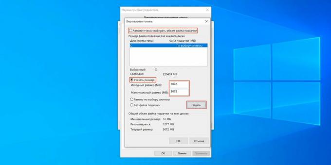 Modificare la dimensione del file di paging di Windows 10