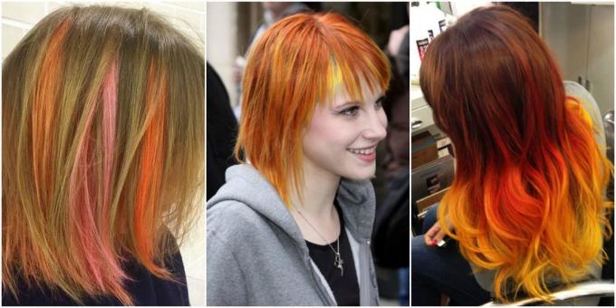 colore dei capelli alla moda: arancio
