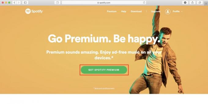 Come utilizzare Spotify in Russia Fare clic su Ottieni Spotify Premium