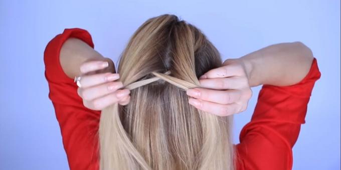 Da essa, filo troppo, separata di sottile, scorri da fondo e connettersi con l'altra parte di capelli