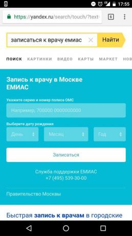 "Yandex": iscrizione on-line al medico