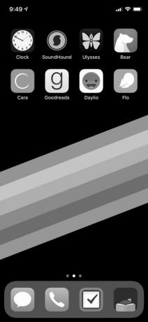 iPhone schermo in bianco e nero