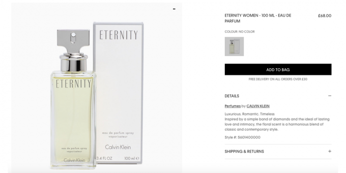 Mainbox: profuma Calvin Klein Eternity