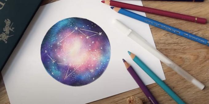 Disegno di spazio con matite colorate