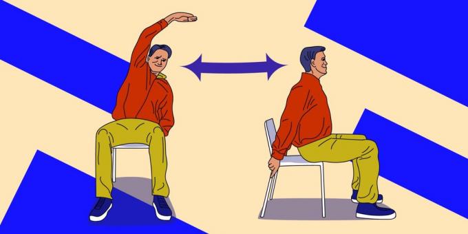 Stretching al lavoro: di esercizio "braccia aperte"