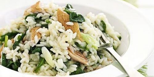Ricetta per risotto con pesce e spinaci