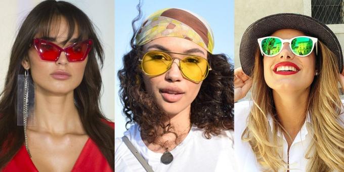 occhiali da sole donne con lenti in plastica colorata