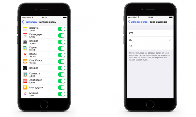 Come risparmiare sul cellulare traffico dati iPhone con iOS 9. applicazione di blocco