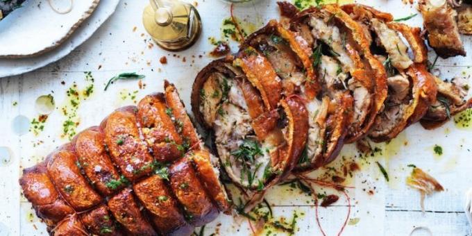 Carne di maiale nel forno: porchetta italiana di Jamie Oliver
