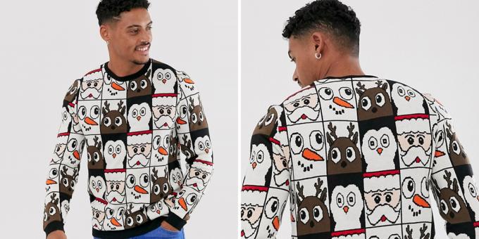 maglione di Natale con un modello continuo di Asos design