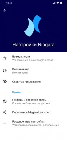 Launcher per Android Niagara Launcher: Impostazioni