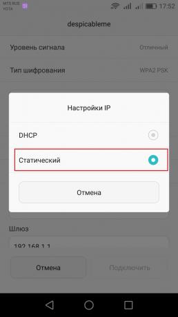 impostazione DNS-server su Android