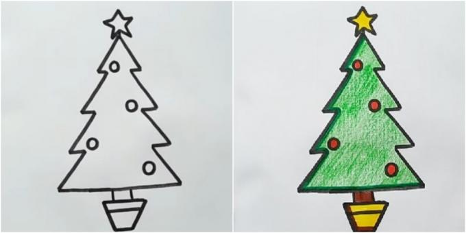 Come disegnare un albero angolare con una matita o pennarello