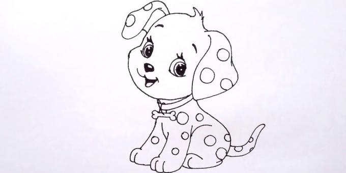 Come disegnare un cane seduto in stile cartone animato