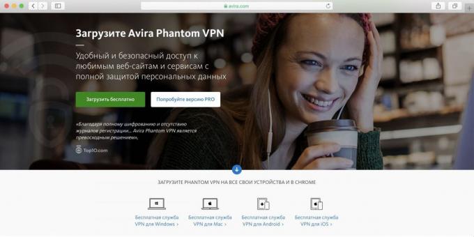 Miglior VPN gratuito per PC, Android e iPhone - Avira Phantom VPN