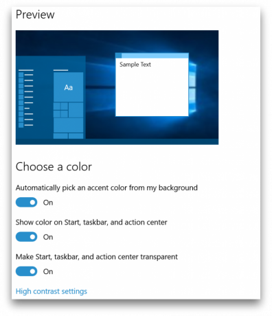 Windows 10 di build 10525 colori