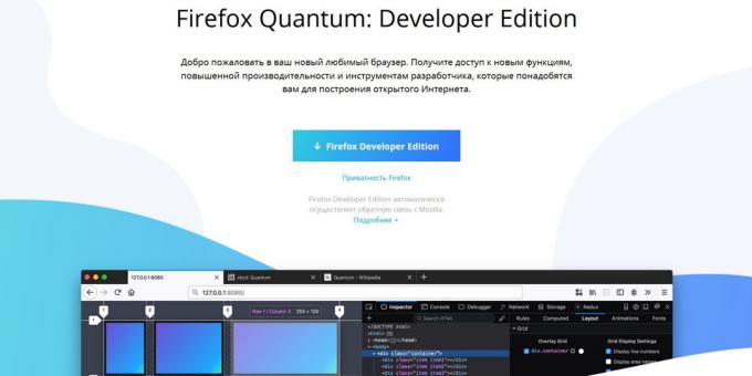 Versione di Firefox: Firefox Developer Edition
