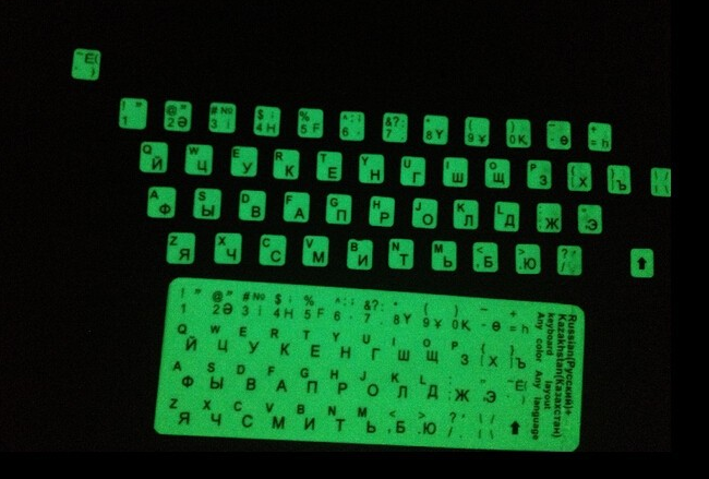 etichette fluorescenti per la tastiera