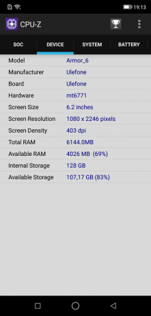 Ulefone Armatura 6: CPU-Z