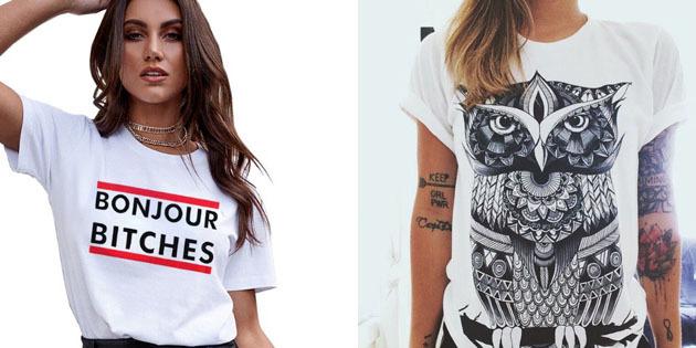 T-shirt moda femminile con AliExpress