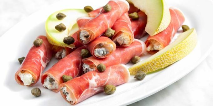 Involtini di prosciutto con ricotta ed erbe aromatiche