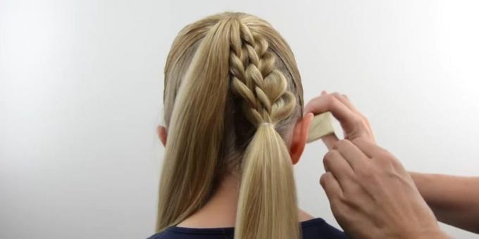 Nuove acconciature per le ragazze: collegano le trecce con i suoi capelli