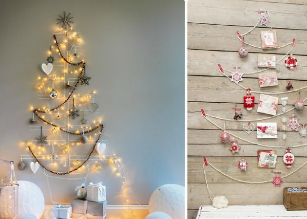 Come decorare la casa per il nuovo anno: albero parete