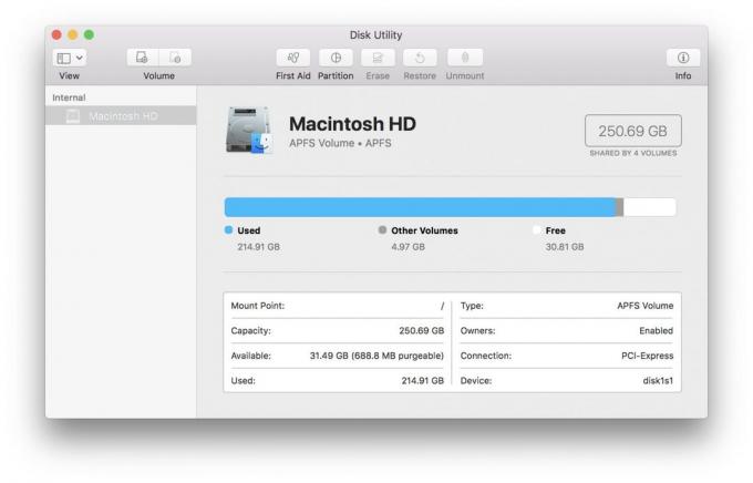 MacOS High Sierra: file system