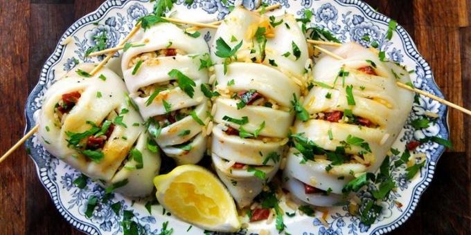 calamari ripieni di riso, pistacchi e olive: una ricetta semplice