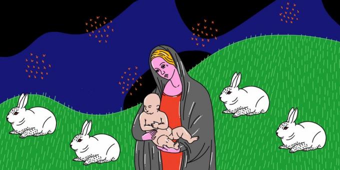 nascita di un bambino - non si tratta del coniglio e il prato