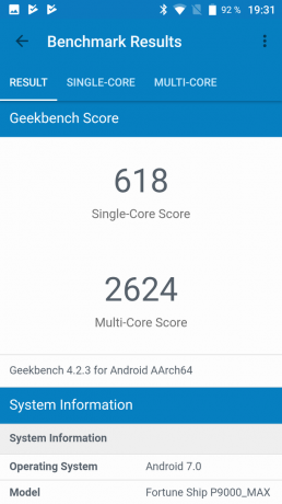Protetta smartphone Poptel P9000 massima: GeekBench