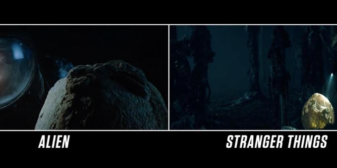 videoclip simili dal film "Alien" e la prima stagione di "molto strani casi"