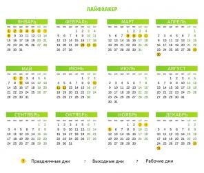 Come per riposare nel 2018: fine settimana e festivi Calendario