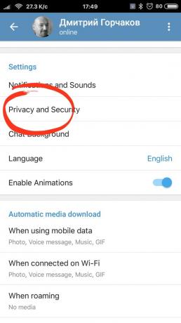 telegramma privacy
