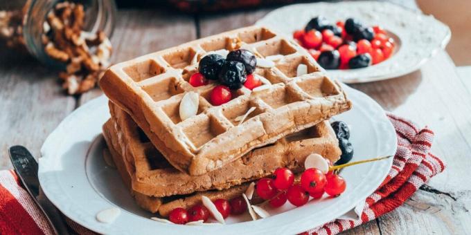 Waffle d'avena morbidi e soffici