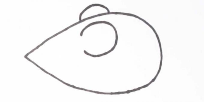Come disegnare un topo: disegna le orecchie