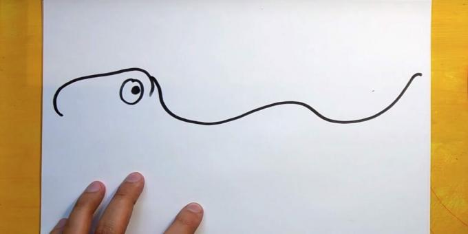 Come disegnare un dinosauro: disegna una linea ondulata