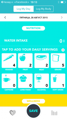 BodyWise per iOS: la dieta