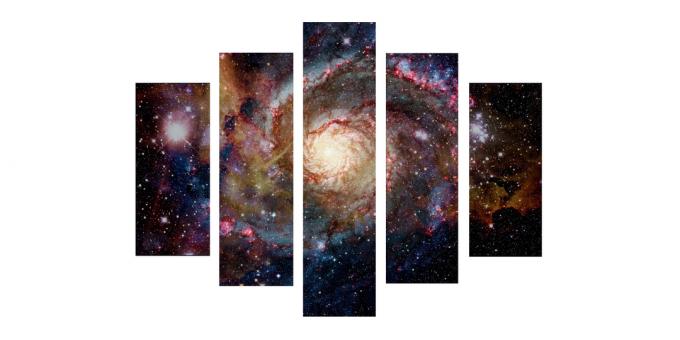 Quadro modulare "Brillante di galassie"