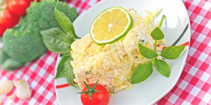 Insalata con prosciutto e funghi