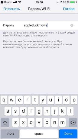 iPhone di Apple Configurazione: installare una password memorabile per la modalità modem